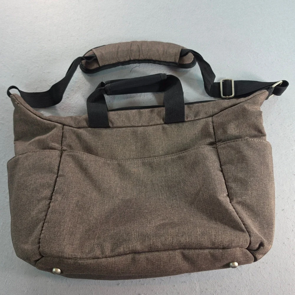 Ergobaby Diaper Bag Messenger Brown Quilted Shoulder Bag Travel Tote